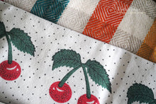 Load image into Gallery viewer, (3 types) French vintage fabric cloth cherry multicolor
