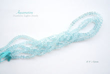 Load image into Gallery viewer, (M/L, Half Strand/Single Strand) Fine Aquamarine Button Cut Faceted Rondelle
