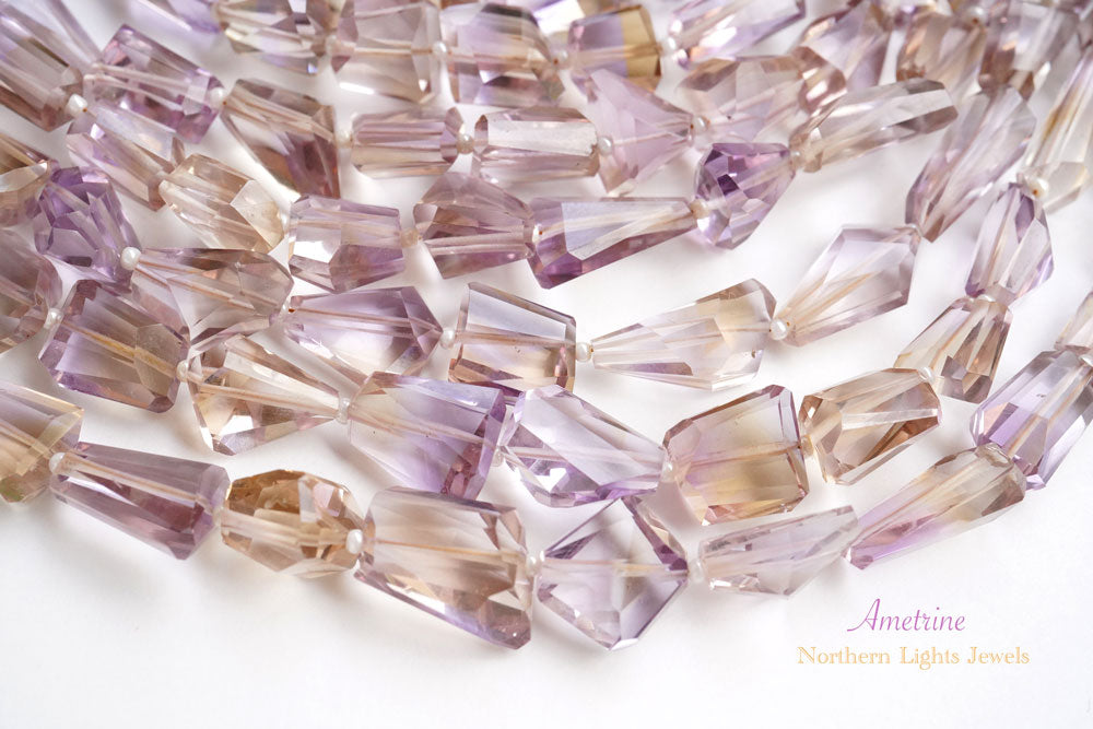 (19 grains per row) High quality ametrine nugget cut tumble cut